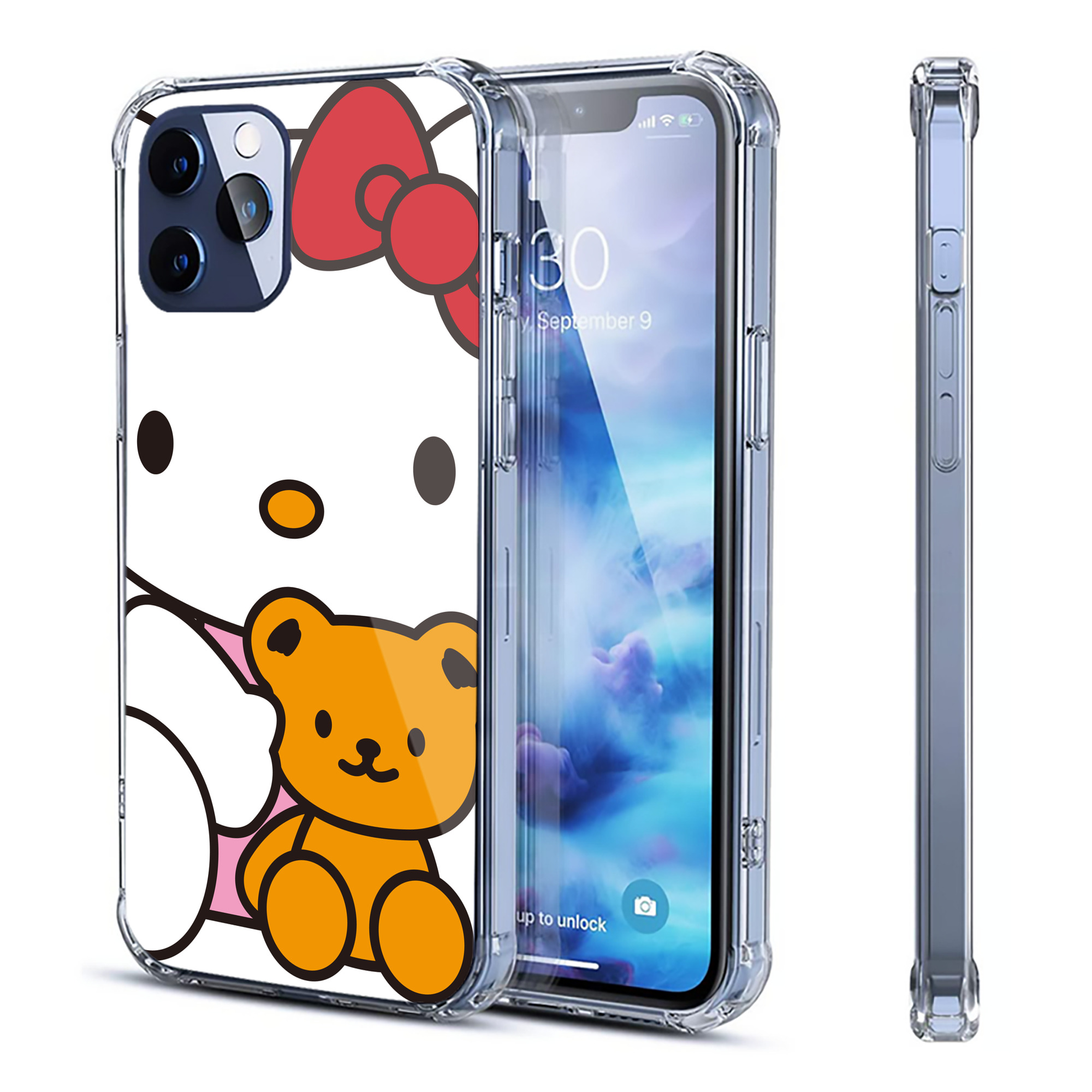 （画像用） Hello Kitty ハローキティ 【iPhone 12シリーズ対応】透明スマホケース（クリアソフトケース）